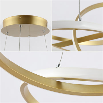 Alexia 25" Abstract Integrated LED Metal Adjustable Pendant - JONATHAN Y